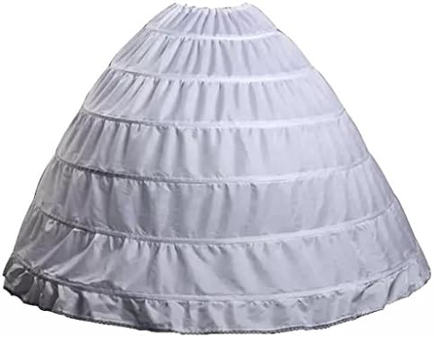 Wantdo Drawstring Wedding Bridal Petticoat Six Hoops Larges Full White