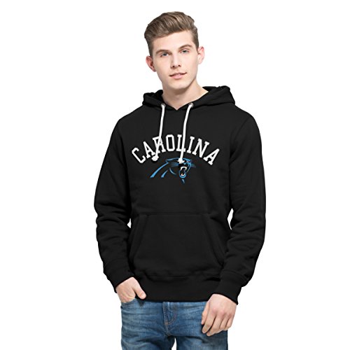 NFL Carolina Panthers Men's 47 Cross Check Printed Hoodie, Small, Jet Black