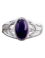 Amethyst cuff bracelet, Perfect Plum - Amethyst on Handmade Sterling Silver Cuff Bracelet