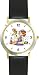 Girl with Gragger during Purim Judaica Jewish Theme - WATCHBUDDY� DELUXE TWO-TONE THEME WATCH - Arabic Numbers - Black Leather Strap-Children's Size-Small ( Boy's Size & Girl's Size )