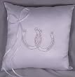 Horseshoe Ring Pillow White Silver