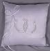 Horseshoe Ring Pillow White Silver