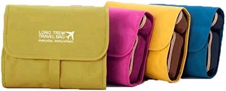 AUFO Convertible Zipper Hanging Bathroom Storage Toiletry Bag Orgnizer For Traveling Home Use Moisture Proof Travel Kit Cosmetics Bag Women Men Yellow