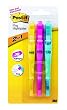 Post-it Flag Highlighters, Blue/Yellow with Pink, 50 Flags per Pen, 3 Pens per Pack (689-HL3)
