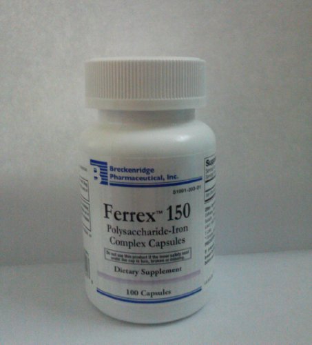 Breckenridge Ferrex 150 Polysaccharide Iron Complex Caps 100ct *Non Blister* Breckenridge Ferrex 150 Polysaccharide Iron Complex Caps 100ct *Non Blister*
