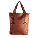 Sac port&eacute; &eacute;paule - besace shopper VINCERA Marron, sign&eacute; BACCINI - Cabas en cuir