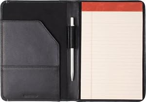 Aero Black Genuine Leather Small Padfolio 6x8.5"