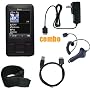 6 Piece Value Combo Accessory Bundle Kit: Black Silicone Skin Case Cover + Car Charger + Travel Charger + USB Data Sync Cable + Armband + Belt Clip for Sony Walkman A815/A816/A816 Series MP3 Player