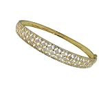 9Ct Yellow Gold 0.15Ct Diamond Filigree Bangle