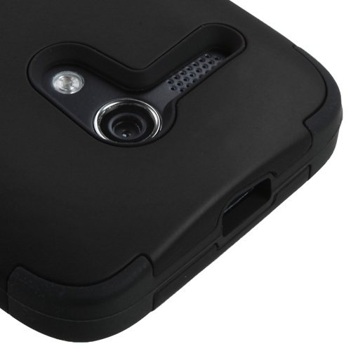 Moto G Case (1st Gen & 1st Gen with 4G LTE), Rock Me Wireless (TM) 3 items Bundle - Screen Protector, 24K Gold Plating Electromagnetic Waves Blocking Sticker and Triple Layers Protective Case for Motorola Moto G 1st Generation. (Teal Green / Pink)