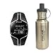 Polar 99039468 FT80 Heart Rate Monitor, Black with Stainless Steel Water Bottle
