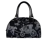 Coach Horse & Carriage Black White Satchel Handbag 14481