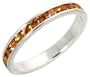 Sterling Silver Eternity Band, w/ November Birthstone, Citrine Crystals, 1/8" (3mm) wide, size 7.5