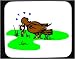 Mouse Pad with eating, worn, brown, pulling, bird