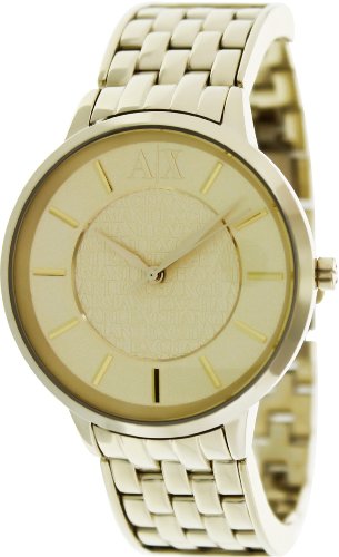 Armani Exchange Olvia Rose Dial Gold Ion-plated Ladies Watch