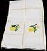 Set of 3 Vintage Look Cotton Embroidered Lemon Kitchen Tea Towels