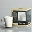 Wild Leaf Tea Co 4pc Circle Cup and Saucer Set - White