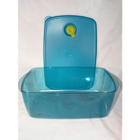 Tupperware Vent N Serve Large Deep 15 Cup Blue by Vent N Serve
