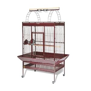 Prevue Pet Products Wrought Iron Select Bird Cage 3153RED, Garnet Red, 30-Inch by 22-Inch by 63-Inch