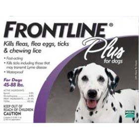 Frontline Plus Flea & Tick Medication for Dogs (45-88lbs)-3 Pack