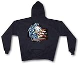 Righteous Ruler USA Flag Eagle Biker Hoodie Small thru 4XL