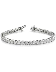 6.00 ct Ladys Round Cut Tennis Diamond Bracellet In 14 Karat White Gold
