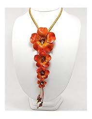 Orange Flower Cotton Necklace