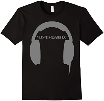 Men's Audiophile Headphones Stereo Hi-fi Music Sound Hobby T-Shirt Medium Black