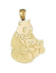 Dazzlers Solid 14 karats Gold Bear Charm Pendant available in three colors from jewelsberry (weights: 2.5 grams only)
