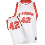 adidas Wisconsin Badgers White Replica Basketball Jersey