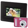 Polaroid i830 Pink ~ 8 MP Digital Camera & 6" Black Digital Picture Frame Bundle BIA-08360P
