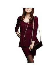 Stretchy Cotton/Polyester Scoop Neck Mini Dress 