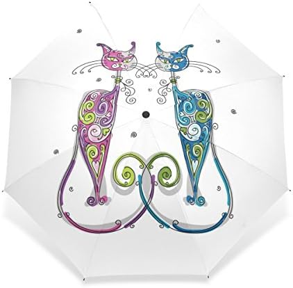 WORLDTEX Unique Design Cute Fashion Cute Funny Cat 04 Windproof Travel Umbrella