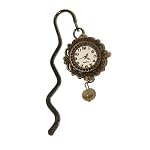Watch Bookmark 01 Tourmaline Purple Stone Brass Gunmetal Metal Marker 3.4