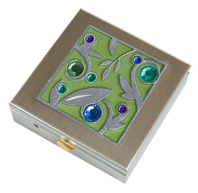 Gem Leaf Green Large Pill Box