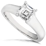 1.00ctw. Asscher-cut Solitaire Diamond in 18-kt. White in(G-H/VS-SI)