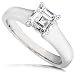 1.00ctw. Asscher-cut Solitaire Diamond in 18-kt. White in(G-H/VS-SI)