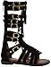 Katia 50K Little Girls Strappy Buckled Fringe Gladiator Flat Sandals
