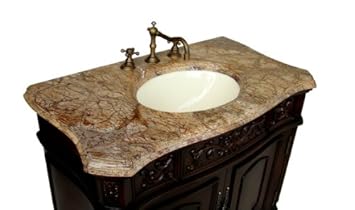 37.5" Red Majestic Granite Counter Top Huntington Bathroom sink vanity Model Q021-1R,Chans Furniture,Q021-1R