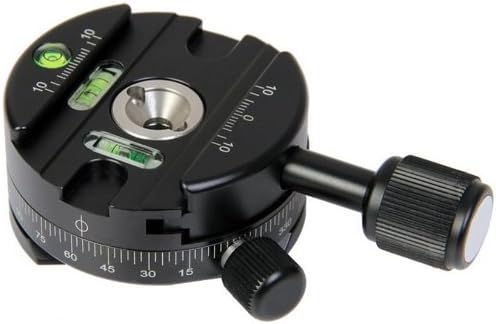 PAN-01 Professional Panoramic Panning Clamp for Camera Tripod with Arca-Swiss Dovetail and Quick Release Plate