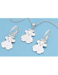 Sterling Silver Sets With Cubic Zirconia - Bear