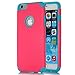 iPhone 6 Case, Lumsing Hard&Soft Rubber High Impact 2-Piece Double Layer Armor Hybrid Defender Case Protective Cover Protection for Apple iPhone 6 (4.7 inch Screen) with Screen Protector (Rose Red/Light Blue)