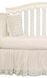 Go Mama Go Designs Blue Bird Pillow with White Satin Ruffle, Blue/White