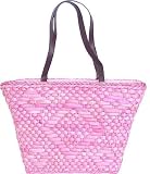 Straw Studios Polka Dot Cornhusk Tote Straw Bags