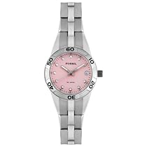 Fossil Women's Dress Pink Dial Stainless Steel Watch #AM4123