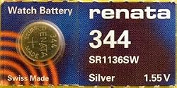Renata Silver Oxide Watch Battery For 344 Button Cell