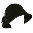 100% Wool Real Fur Floral Winter Structured Cloche Bucket Bell Church Hat Black