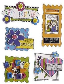Darice Finishing Accents 3-D Embellisments - Best Friends - Six Packages