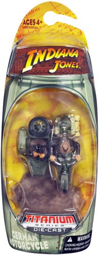 GERMAN MOTORCYCLE w/ INDIANA JONES & DR. HENRY JONES * Indiana Jones 3 Inch Titanium Series INDIANA JONES AND THE LAST CRUSADE Die-Cast Vehicle