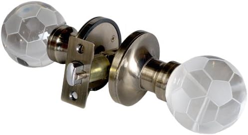 Krystal Touch of New York 3616APR Soccer Ball Privacy Doorknob, 2.5-Inch, Antique Brass